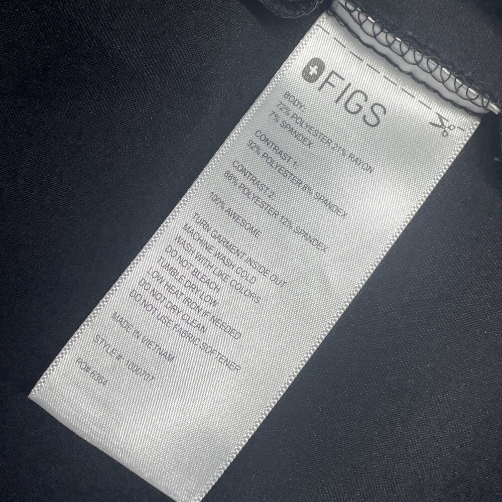 FIGS Technical Collection Black Crewneck Scrub Top Mens Med Aya Healthcare Logo - Picture 5 of 8